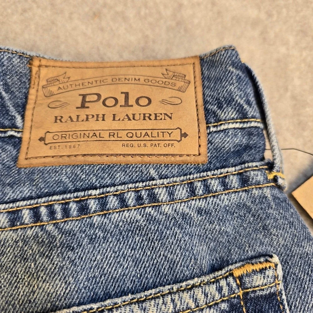 NWT Polo Ralph Lauren Sullivan Slim Jeans Men 40x32 Blue Warp Stretch Distressed